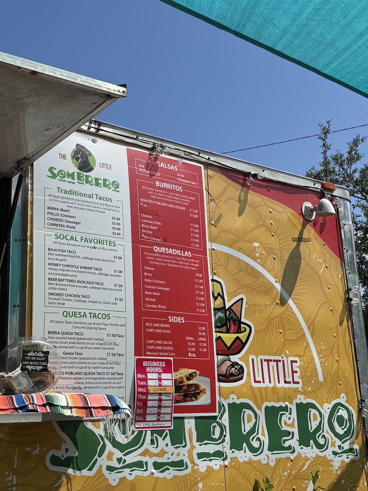 The Little Sombrero truck and menu